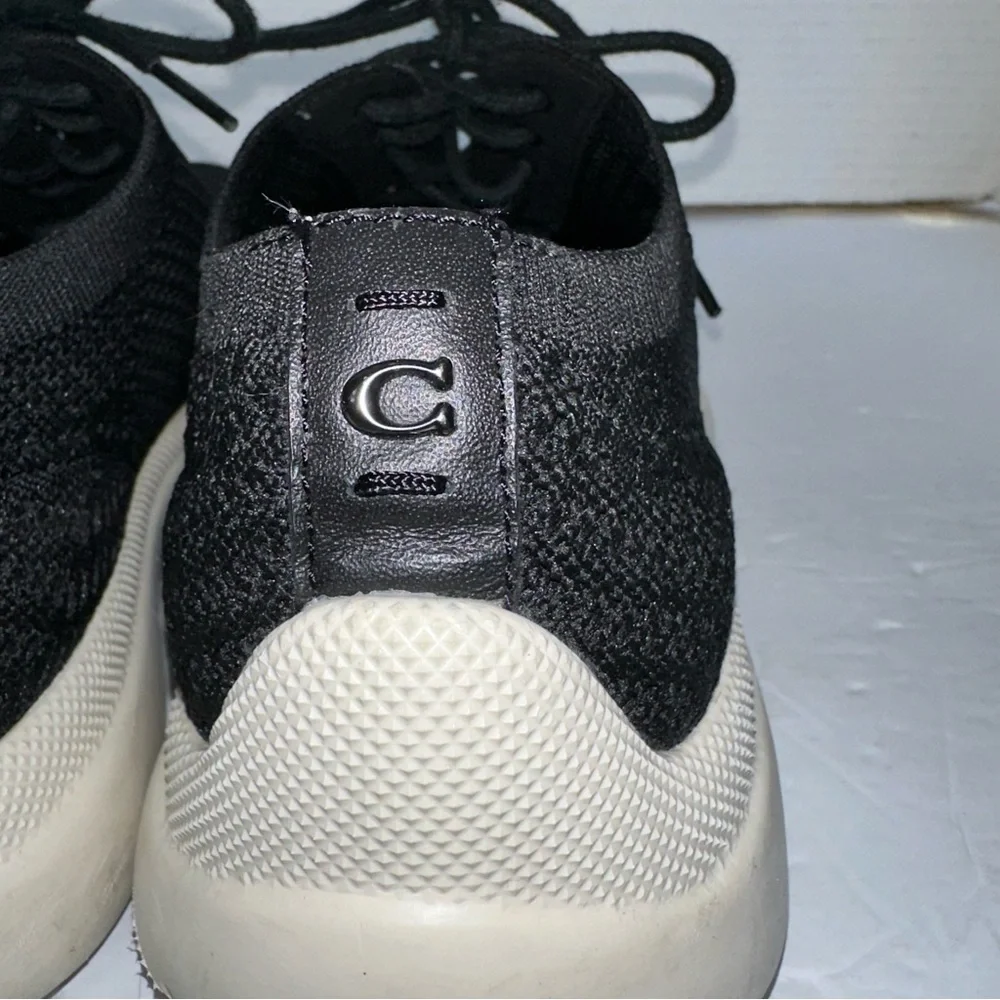 COACH Men’s Black Lightweight Knit Derby Runner Sneakers Laced Shoes- Size 8